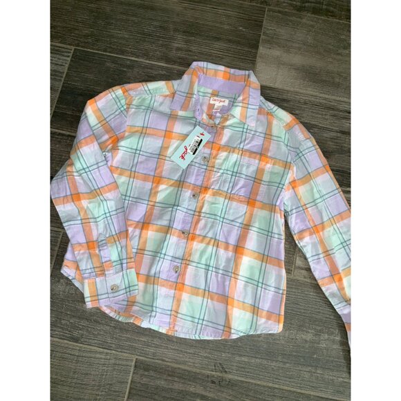 Cat & Jack Girls Plaid Button-Up Shirt Size 10-12 Lg - Picture 3 of 4